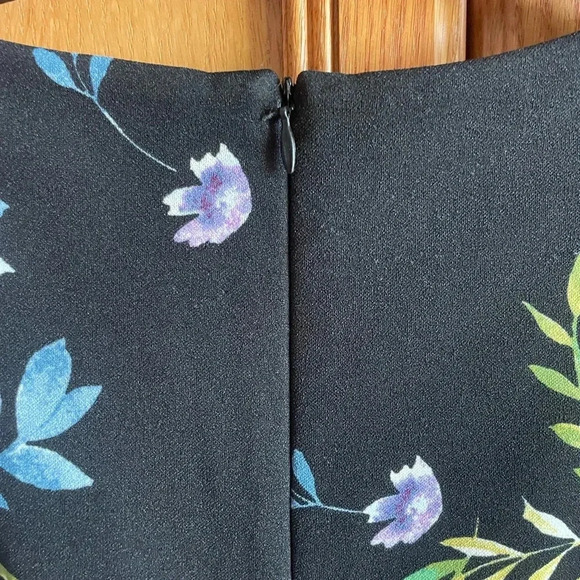 AGB dress floral black/pink/purple/green knee length size 14 - Picture 4 of 6